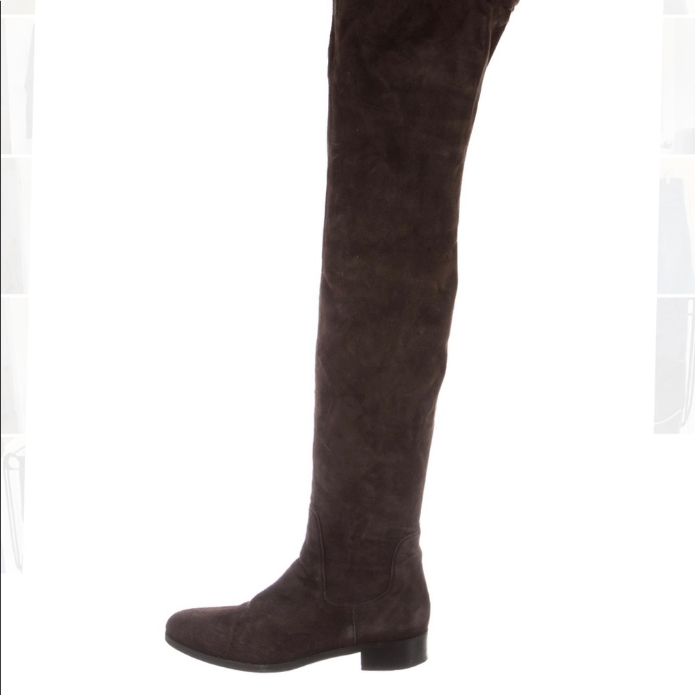 Authentic Prada Suede Brown Over the Knee Boots